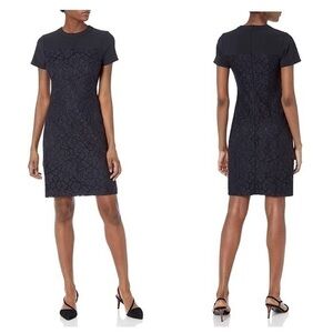 NWT Lark & Ro black crew neck lace mixed dress HH9